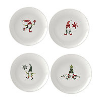 Tabletops Unlimited Gnomes 4-pc. Stoneware Salad Plate, One Size, White