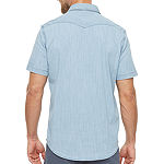 Mutual Weave Mens Regular Fit Short Sleeve Button-Down Shirt