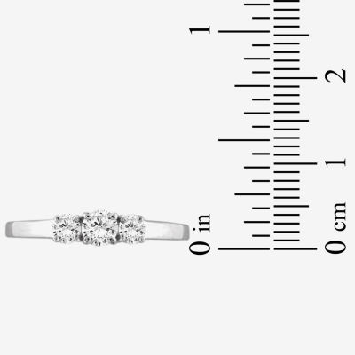 Womens 1 1/2 CT. T.W. White Cubic Zirconia Sterling Silver 3-Stone Promise Ring