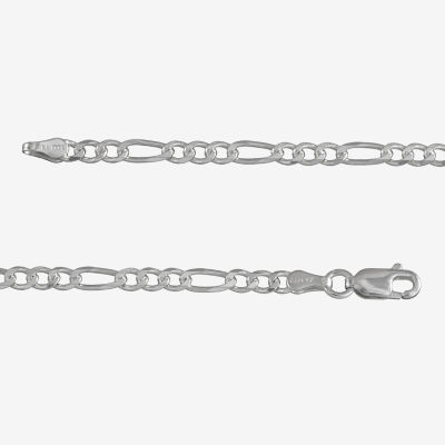 Made in Italy Sterling Silver 20 Inch Solid Figaro Chain Necklace