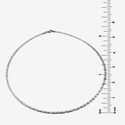 Sterling Silver Diamond-Cut Omega Necklace