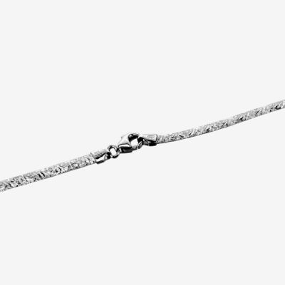 Sterling Silver Diamond-Cut Omega Necklace