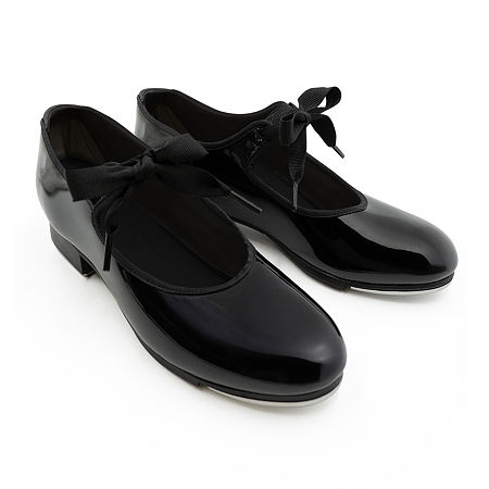 Capezio Girls Jr. Tyette Tap Shoes, 2 Narrow, Black