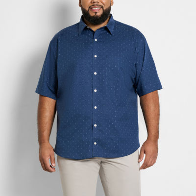 Van Heusen Big and Tall Mens Regular Fit Short Sleeve Geometric Button-Down Shirt