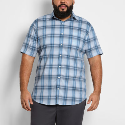Van Heusen Big and Tall Mens Regular Fit Short Sleeve Button-Down Shirt
