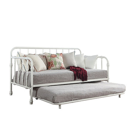 Marina Kid's Daybed With Trundle, One Size, White