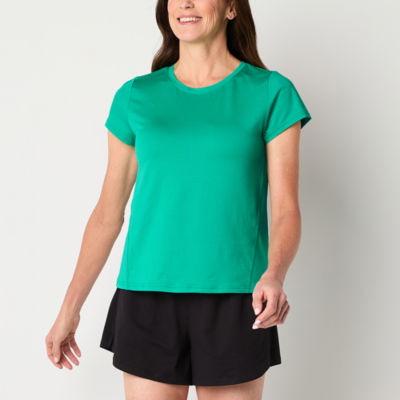 Xersion Womens Mesh Crew Neck Short Sleeve T-Shirt Tall