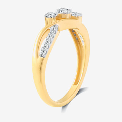 Love Lives Forever 1/3 CT.T.W. Natural Diamond 10K Gold 3-Stone Promise Ring