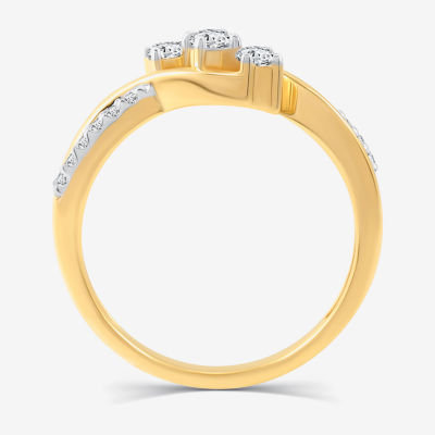 Love Lives Forever 1/3 CT.T.W. Natural Diamond 10K Gold 3-Stone Promise Ring