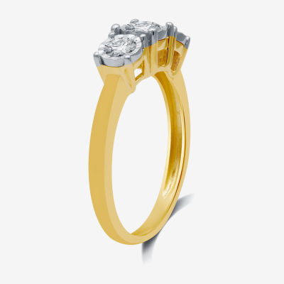 Love Lives Forever Round 1/2 CT.T.W. Natural Diamond 3-Stone Engagement Ring 10K or 14K Gold