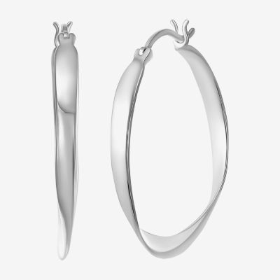 Sterling Silver 31.5mm Round Hoop Earrings