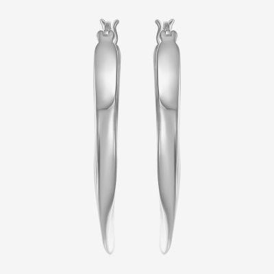 Sterling Silver 31.5mm Round Hoop Earrings