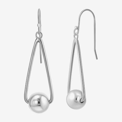 Sterling Silver Ball Round Drop Earrings