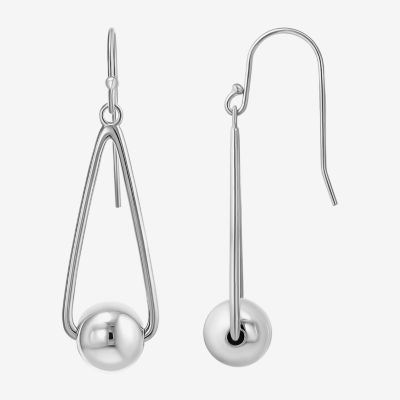 Sterling Silver Ball Round Drop Earrings