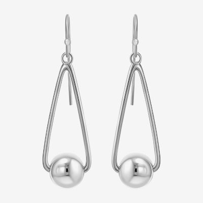 Sterling Silver Ball Round Drop Earrings