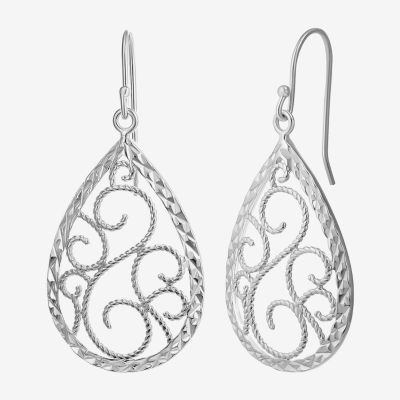 Womens Sterling Silver Drop Earrings