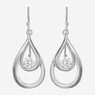 Cubic Zirconia Sterling Silver Drop Earrings