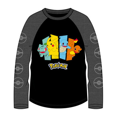 Little & Big Boys Crew Neck Long Sleeve Pokeman Graphic T-Shirt