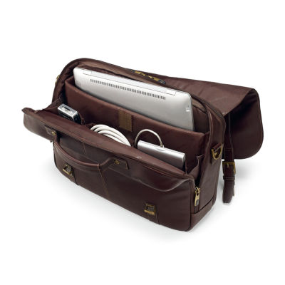 Best Messenger Samsonite Colombian Leather Messenger Bag BROWN
