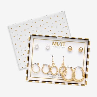 Mixit Womens Hypoallergenic 5 Pair Earring Set