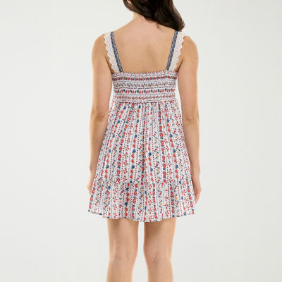 City Triangle Womens Sleeveless Floral Babydoll Dress Juniors