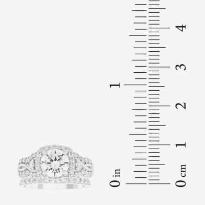 DiamonArt® Womens 2 CT. T.W. White Cubic Zirconia Sterling Silver Bridal Set
