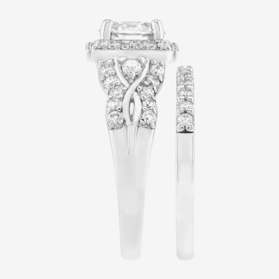 DiamonArt® Womens 2 CT. T.W. White Cubic Zirconia Sterling Silver Bridal Set