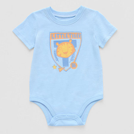Okie Dokie Baby Boys Crew Neck Short Sleeve Bodysuit, 9 Months, Beige