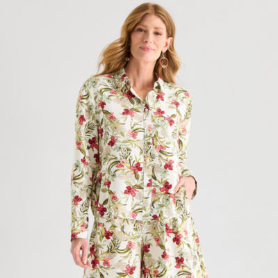 Liz Claiborne Womens Long Sleeve Blouse
