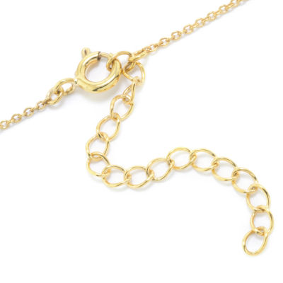 Silver Reflections Cubic Zirconia 24K Gold Over Brass 18 Inch Cable Round Chain Necklace