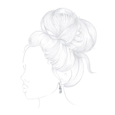 Sparkle Allure Pure Silver Over Brass Crystal Drop Earrings