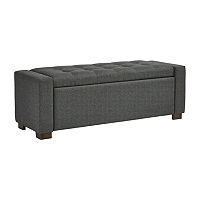 Signature Design by Ashley Cortwell Collection Tufted Storage Bench, One Size, Gray