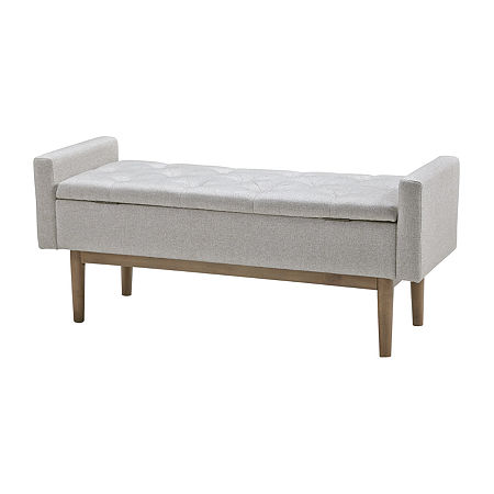 Signature Design By Ashley Briarson Collection Tufted Storage Bench, One Size, Beige