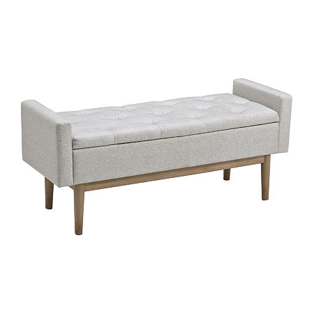 Signature Design By Ashley Briarson Collection Tufted Storage Bench, One Size, Beige