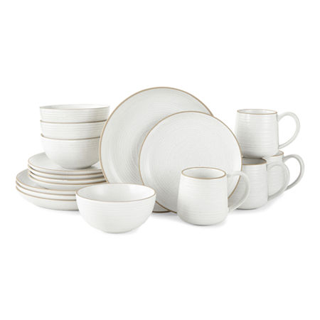 Linden Street Harper 16-pc. Stoneware Dinnerware Set, One Size, White