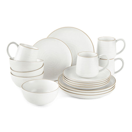 Linden Street Harper 16-pc. Stoneware Dinnerware Set, One Size, White