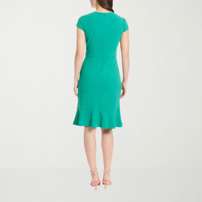 London Times Short Sleeve Sheath Dress