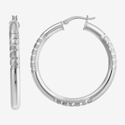 Sterling Silver 38mm Round Hoop Earrings