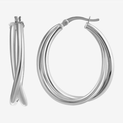 Sterling Silver 35mm Round Hoop Earrings