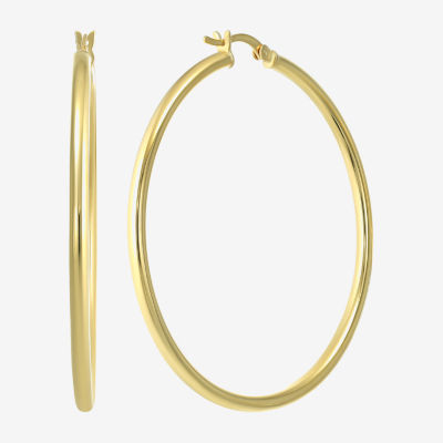 14K Gold Over Silver 50mm Round Hoop Earrings