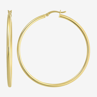 14K Gold Over Silver 50mm Round Hoop Earrings