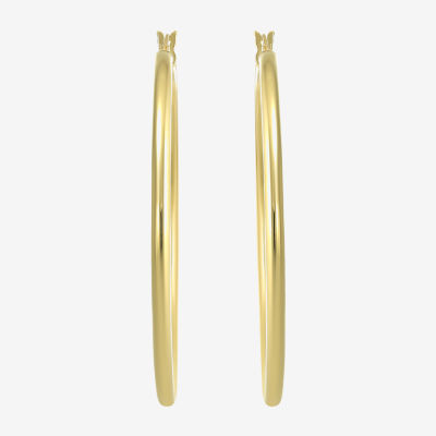 14K Gold Over Silver 50mm Round Hoop Earrings