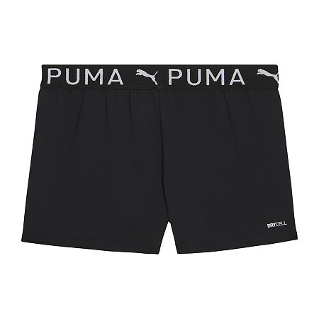 PUMA Big Kid Girls Moisture Wicking Workout Shorts, S (7), Black