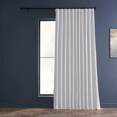 Exclusive Fabrics & Furnishing Extra Wide Vintage Textured Faux Dupioni Energy Saving Blackout Rod Pocket Single Curtain Panel