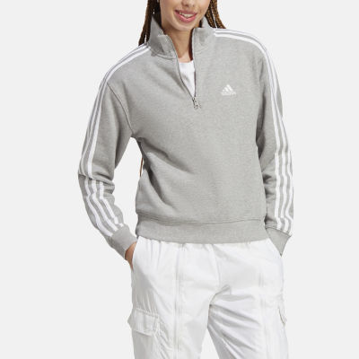 adidas 3 Stripes French Terry Quarter Zip Sweatshirt