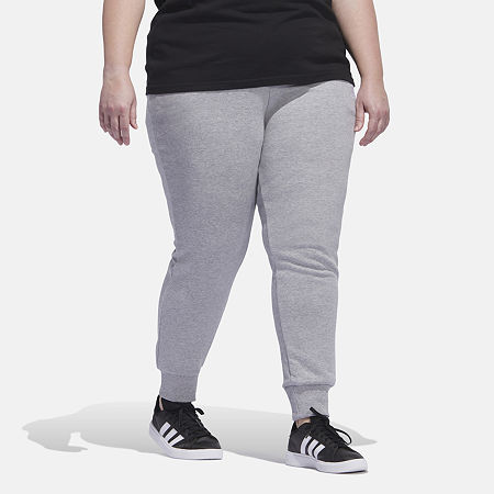 Adidas French Terry Logo Cuffed Pants (Plus Size), 4x, Gray