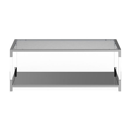 Kingston Glass Top Storage, One Size, Silver