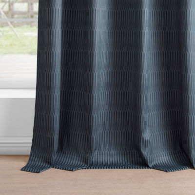 Exclusive Fabrics & Furnishing Lounge Embossed Velvet Light-Filtering Grommet Top Single Curtain Panel