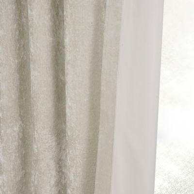 Exclusive Fabrics & Furnishing Lush Crush Velvet Light-Filtering Rod Pocket Back Tab Single Curtain Panel