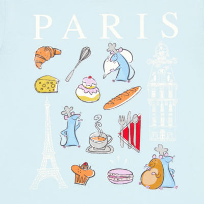 Disney Pixar Ratatouille Paris Boyfriend Tee Womens Juniors Crew Neck Short Sleeve Loose Fit Graphic T-Shirt